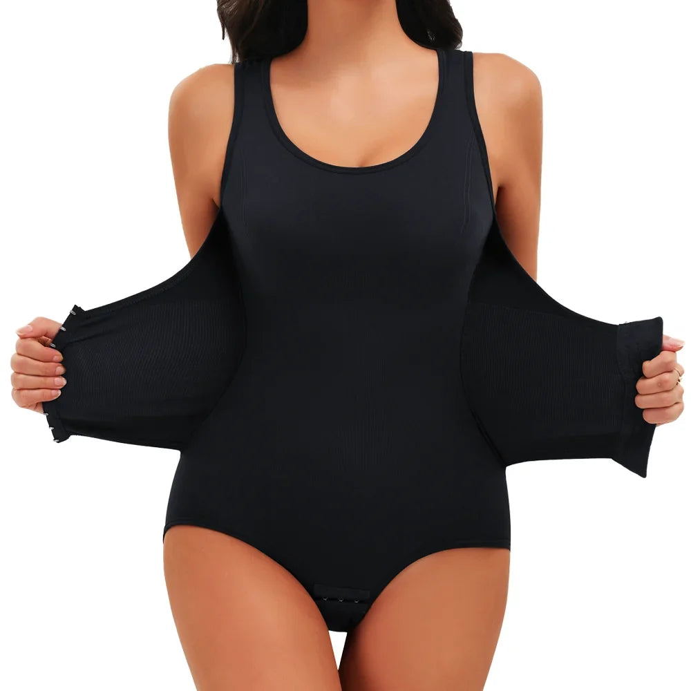 Women Bodysuit Shapewear with Hooks Belts Tummy Control Fajas Body Shaper Waist Trainer Belly Slimming Cincher Corset Tops