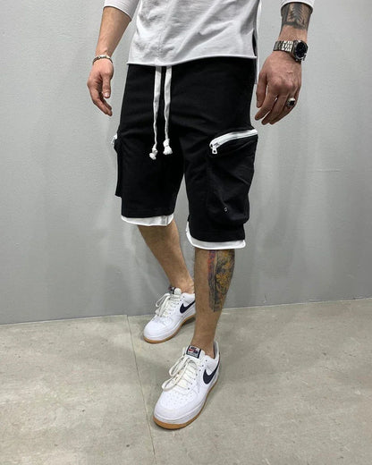 Men‘s Cargo Shorts Cotton Workout Fitness Shorts Breathable Jogger Training Gym Bodybuilding Multi Pocket Thick Shorts