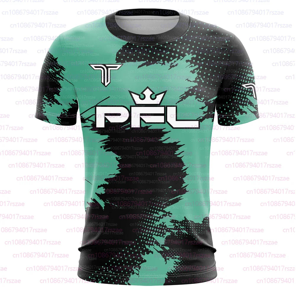 PFL Walk 2025 Boxing Jersey Men Summer Sparring MMA Uniform Clothing Outdoor Sports Short Sleeve Supporter T-Shirt Oversized Top