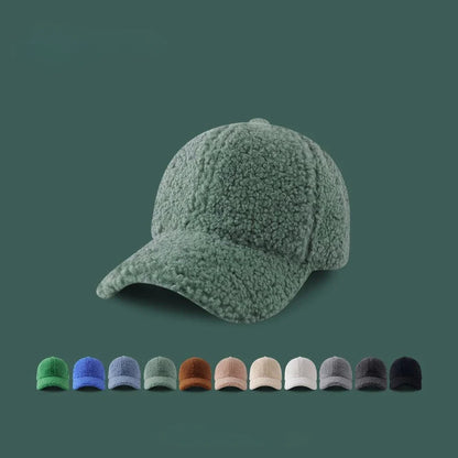 Artificial Lamb Wool Baseball Cap Women Winter Warm Hat Men Outdoor Sports Travels Baseball Hats Autumn Spring Hats