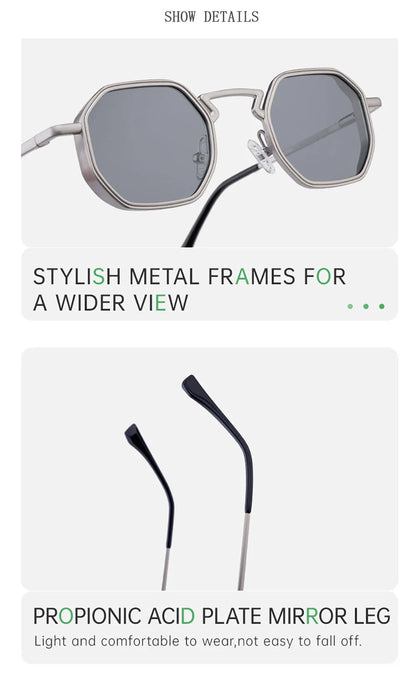 Steampunk Sunglass Men 2025 Square Sunglasses Women Trendy And Fashionable Vintage Fashion Glasses Gafas De Sol Hombre Zonnebril