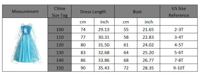 Children Costume Girl Dress Halloween Princess Cosplay Party Rapunzal Anna Elsa Birthday Clothes
