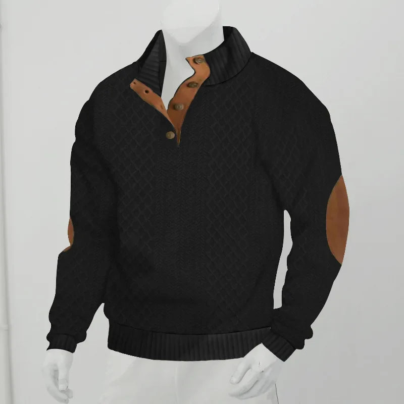 2026 cross-border hot-selling autumn and winter men's casual stand-up collar long-sleeved jacquard knitted pullover sweater