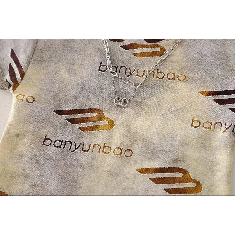 New Baby Boys Girls Summer Clothes Sets Kids Infant Letter T shirt + Denim Shorts 2pcs/sets Children Clothing Tracksuits Set