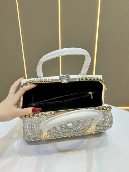 New Dinner Handbag Luxury Brand Diamond-encrusted Sparkling Dinner Party Handbag Fashion Trend Women's Shoulder Crossbody Bag