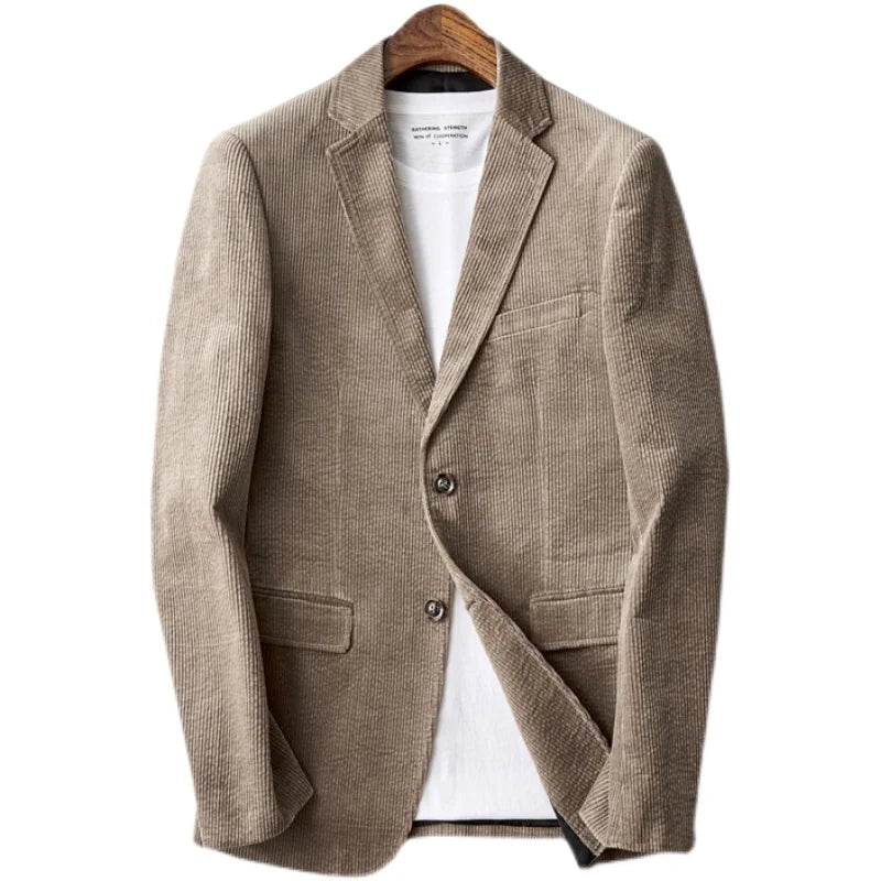 Autumn Winter 2025 New Korean Version of Fashion Handsome Men Young Slim Casual Corduroy Suit Cotton Corduroy Suit Jacket  M-4XL