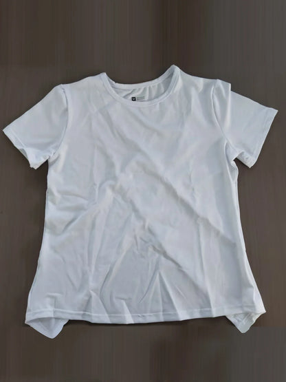 Yoga outfit women's summer sports T-shirt loose breathable quick drying top mesh back training fitness short sleeved