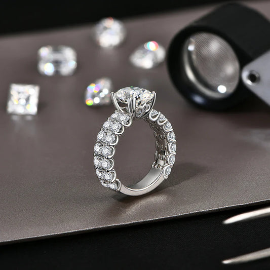Luxury Cushion Cut 10*8mm Moissanite Diamond  Rings For  Women S925 Sterling Silver Engagement Jewelry Gift Top Quality