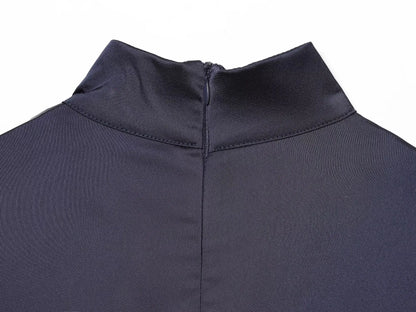 Satin dresses women's clothing fashion back zip hem lace patchwork slit sexy nightclub mini dress chic French Evening