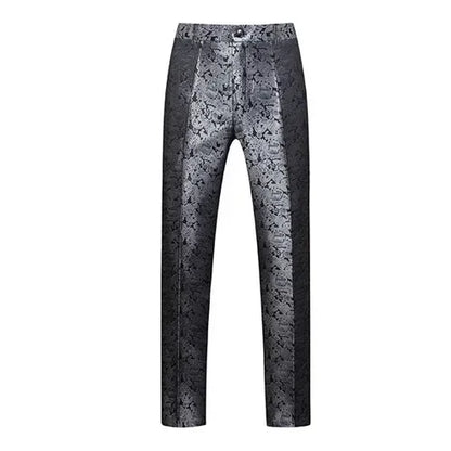 Blue Men's Suit Trousers, Jacquard Fabric Pants, Wedding Party Dress Pant, Asian Size M-5XL 6XL, Pantalones Hombre