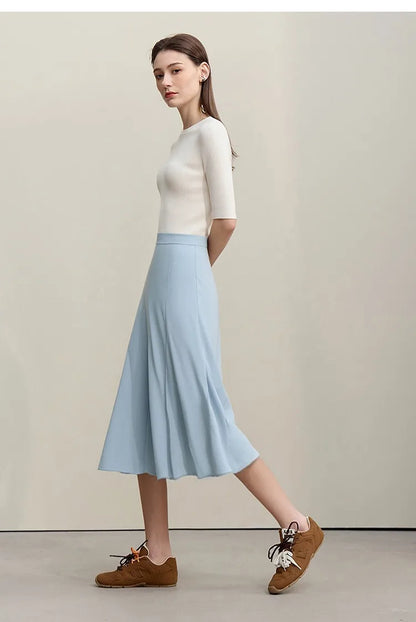 Women's Skirt 2026 Summer New Elegant Office Solid High Waist Mermaid Skirt Casual Loose Versatile Woman Clothes 12622093