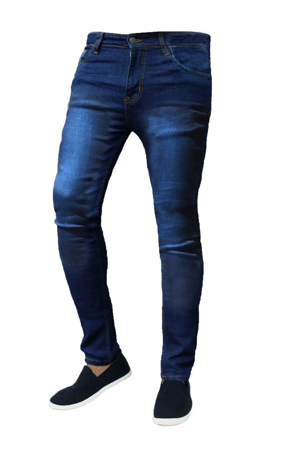 New High Quality Classic Style Slim Jeans Pants for Men Street Pants Male Stretch Denim Trousers Light Blue Skinny  Pencil Pants