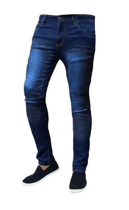 New High Quality Classic Style Slim Jeans Pants for Men Street Pants Male Stretch Denim Trousers Light Blue Skinny  Pencil Pants