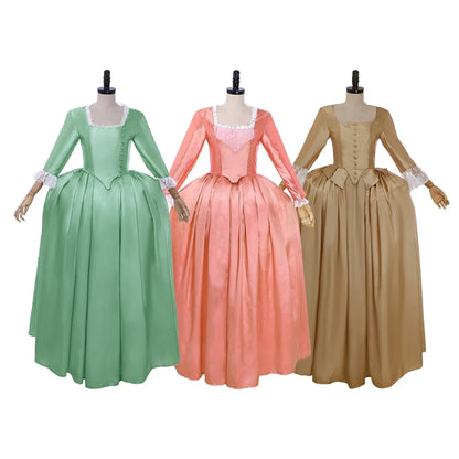 Musical Hamilton Peggy Elizabeth Angelica Cosplay Costume The Schuyler Sisters Colonial Ball Gown Dress for Women Girls Kids