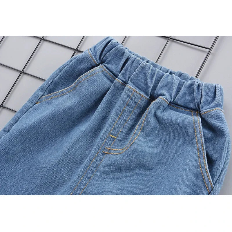 1-5 Years Spring Autumn Handsome Boys Clothing Set Full Sleeve Little Car Pattern Shirt+Jeans 2Pcs Suit For Kids Children Outfit