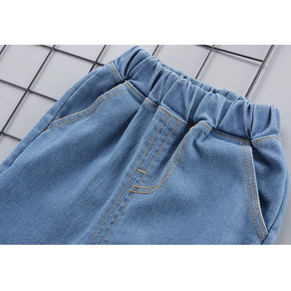 1-5 Years Spring Autumn Handsome Boys Clothing Set Full Sleeve Little Car Pattern Shirt+Jeans 2Pcs Suit For Kids Children Outfit