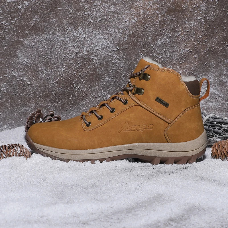 2024 Fashion Outdoor Winter Snow Boots For Men Male Sneakers Adult Quality Rubber High Top Super Warm Plush Warm Ankle Boots