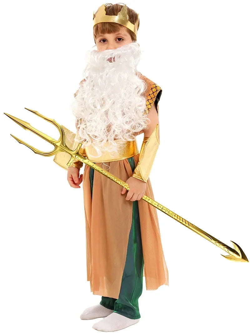 Sea God Cosplay sea King Outfit Costume Halloween for Poseidon