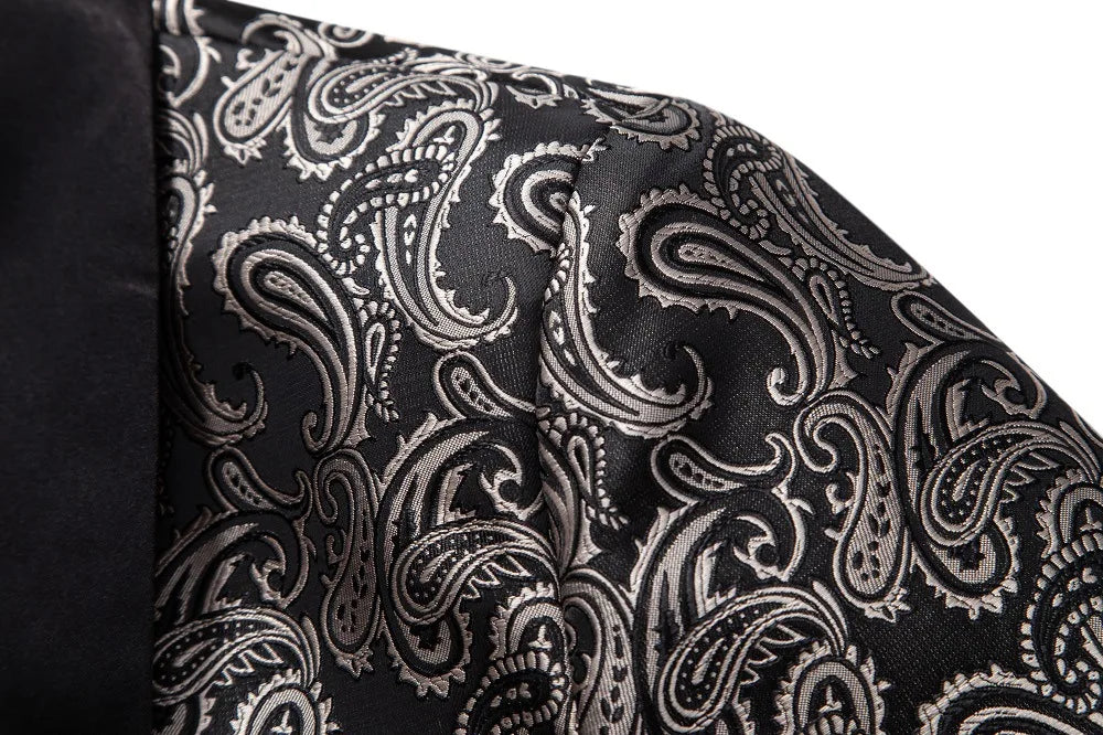 2026 New Men's Red Cashew Flower Blazer, Wedding Party Dress Jacket, White Blue Black Brands Blazers Coat, S M L XL XXL