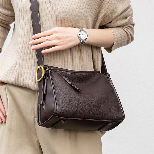 Vintage messenger bag cowhide leather bag Soft Leather Large Capacity minimalist Crossbody bag women female luxury bag