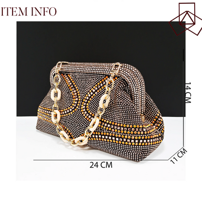 New Italian Pumps and Bag To Party 2024 INS Style Pointed-Toe Rhinestone Elegant High Heels Champagne Wedge for Women