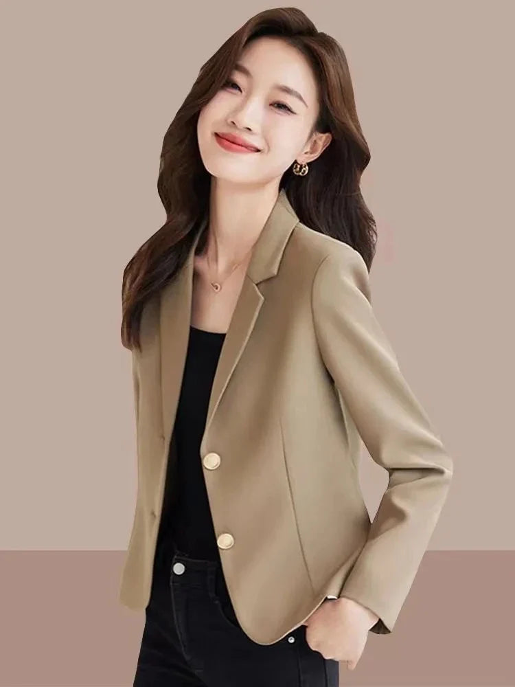 Advanced Sense Temperament Slim Small Blazers New Spring Autumn Short Women Jacket Casual Coffee Suit Coat Female Blazer Outwear