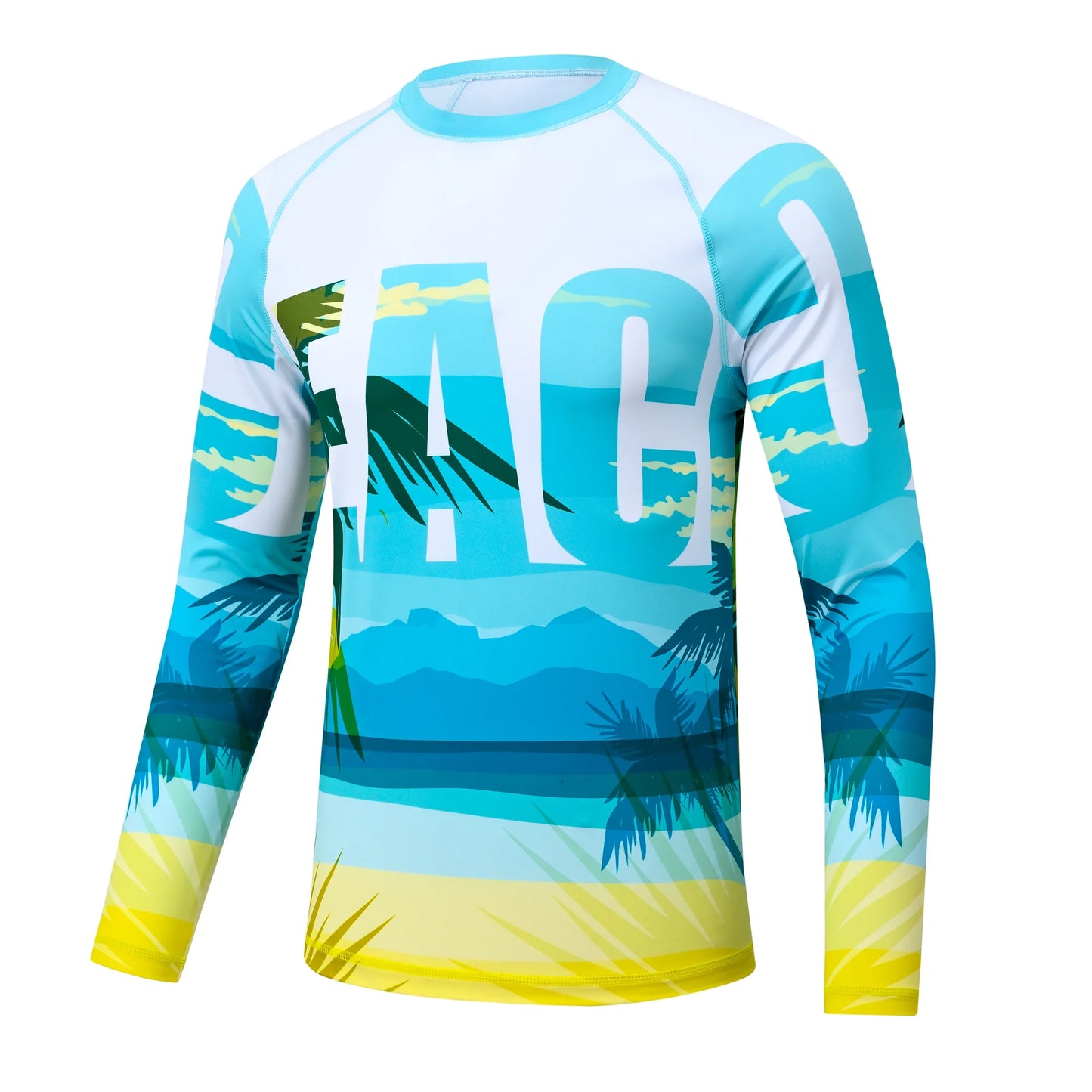 Men's Summer Fishing Shirt for Beach Vacation Swimming T-shirt, Quick-dry UPF 50+ Rash Guard Breathable Top for Board Sports