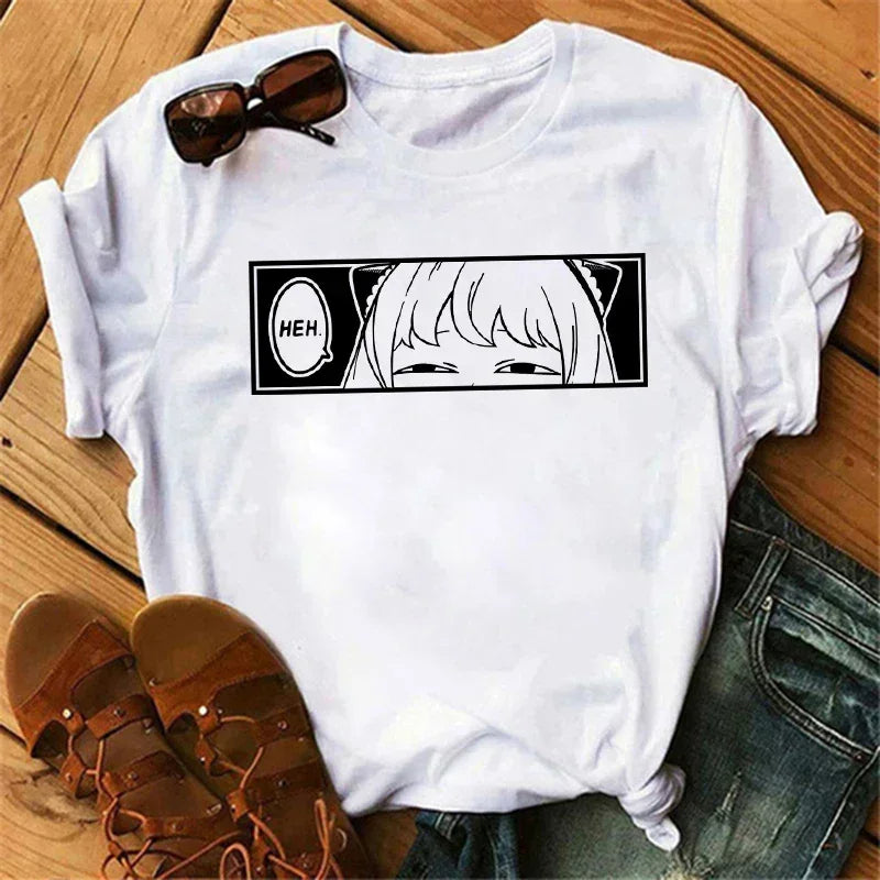 Anime Spy X Family T shirt Wommen Japanese Harajuku Fashion Short Sleeve T-shirts Summer Tops Kawaii O-Neck Women's T-shirt Top
