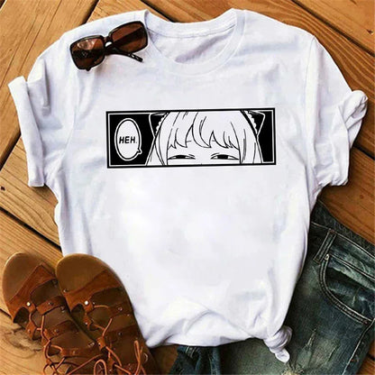 Anime Spy X Family T shirt Wommen Japanese Harajuku Fashion Short Sleeve T-shirts Summer Tops Kawaii O-Neck Women's T-shirt Top