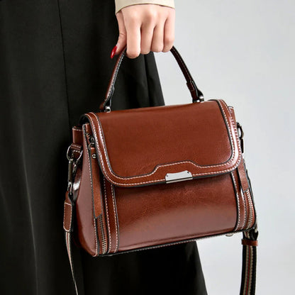 Cowhide Women's Tote Bag 2024 New Luxury Genuine Leather Shoulder Crossbody Bags High Quality Vintage Female Handbag 6241