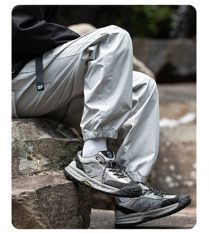 Men Waterproof Pant Autumn With Belt Hiking Trousers Breathable Mountaineering Pant Multi-pocket Camping Fishing Sport Trousers