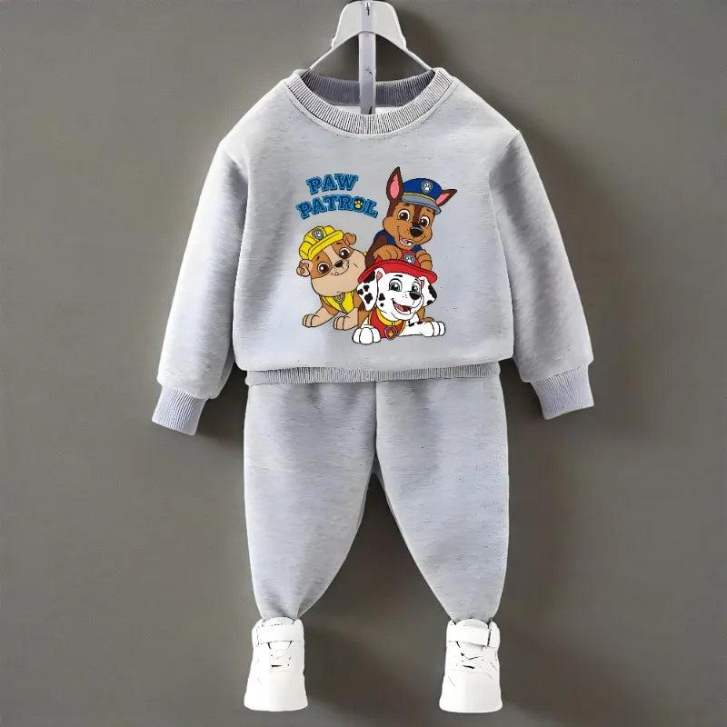 Spring Fall Boys O Neck Pullover and Sweatpant Two Piece Set Children's Casual Hoodies Sets Kids Sport Clothes Suit