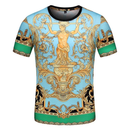 Men's And Women's Summer Casual T-shirts 3D Printed Shirts Retro Luxury Royal Flowers Street Fashion Oversized Clothing Tops