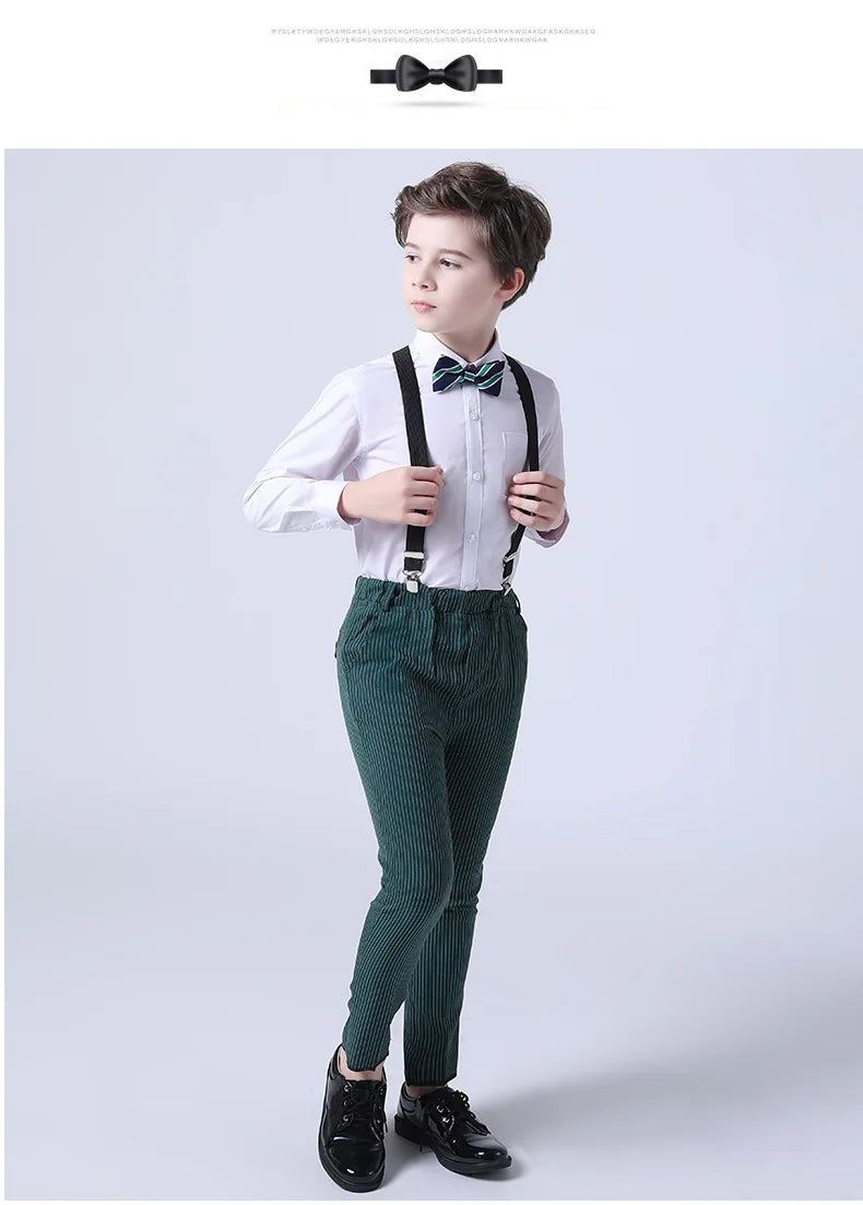 Boys Summer Wedding Suit Kids 1Year Birthday Vest Pants 2PCS Formal Suit Child Party Ceremony Costume Teenager Photography Suit