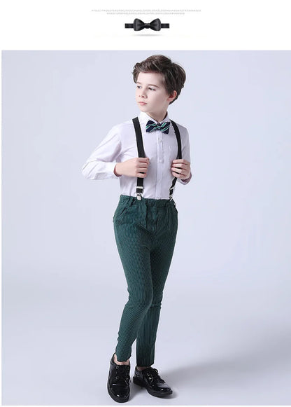 Boys Summer Wedding Suit Kids 1Year Birthday Vest Pants 2PCS Formal Suit Child Party Ceremony Costume Teenager Photography Suit
