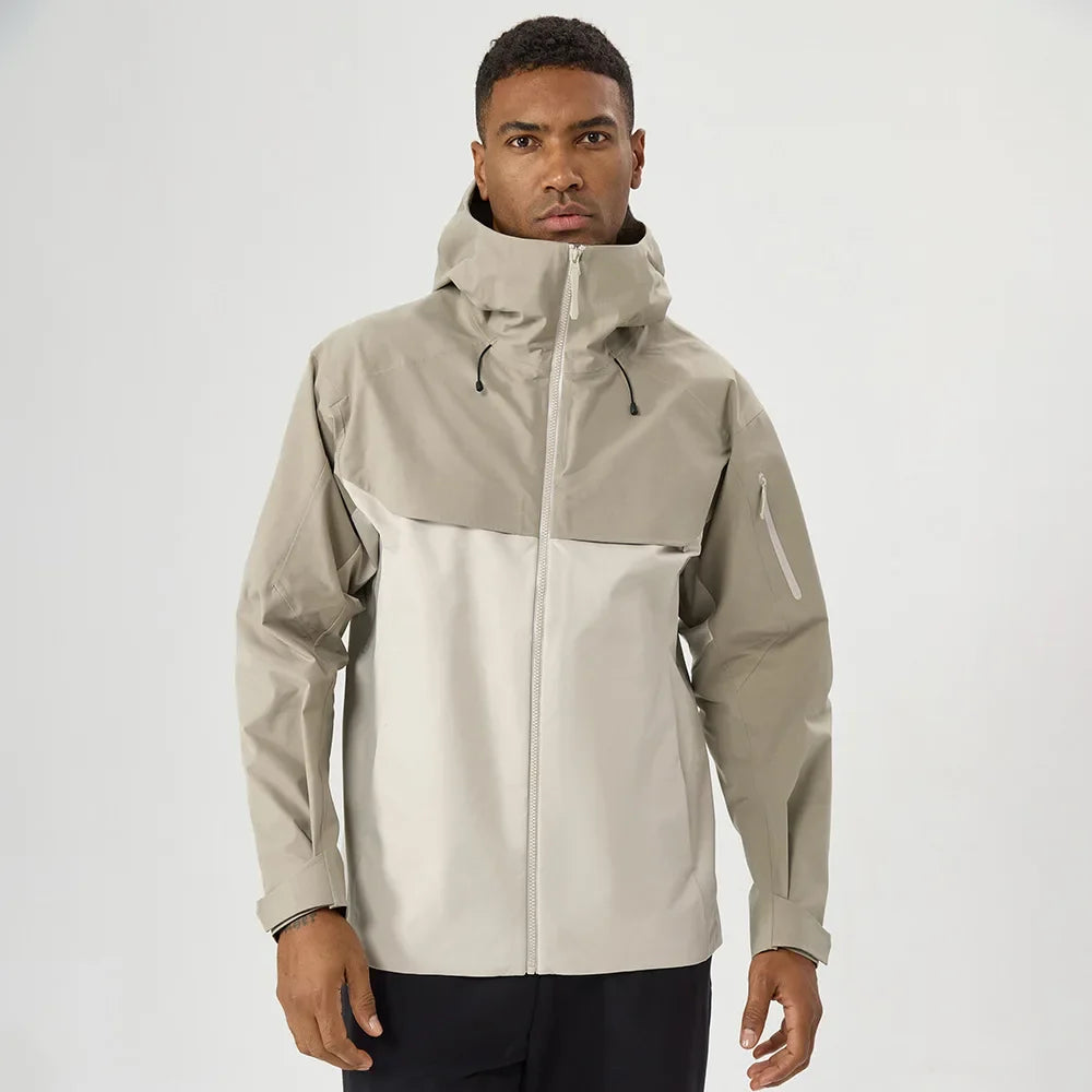Autumn and Winter Hard-Shell Windbreaker Windproof Rainproof Breathable Outdoor Hiking Mountaineering Ski Suit Hooded Jacket