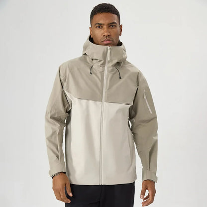 Autumn and Winter Hard-Shell Windbreaker Windproof Rainproof Breathable Outdoor Hiking Mountaineering Ski Suit Hooded Jacket