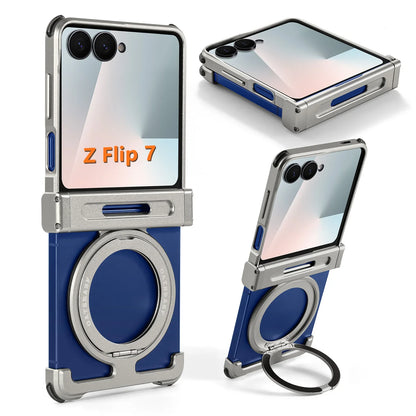 Eary for Samsung Galaxy Z Flip 7 6 Case for MagSafe 360°Rotatable Magnetic Kickstand Wireless Charging Anti Scratch Phone Cover