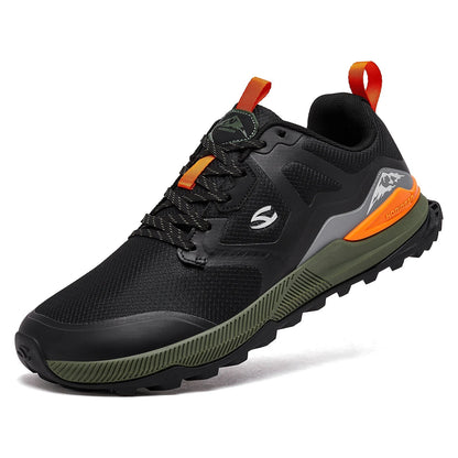 Unisex Hiking Shoes Women Men Trail Running Outdoor Sneakers Artificial Leather Non Slip Lace-Up Walking Shoes
