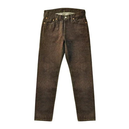 Men Jeans Brown Jeans Men Jeans Trousers  Selvedge Denim Jeans for Men Taper Fit Mens Jeans vintage 13.8 Oz