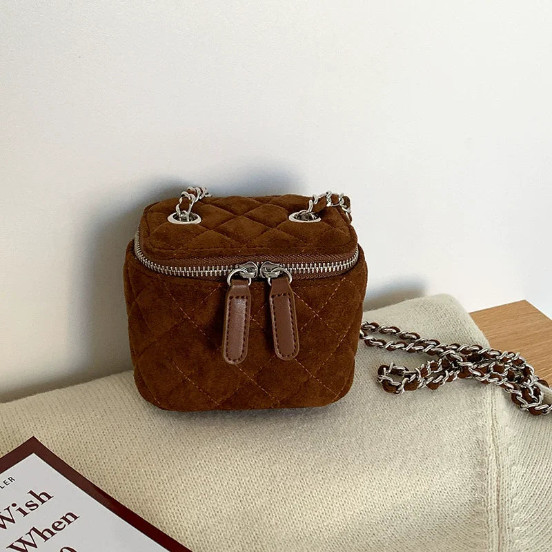 Mini Denim Crossbody Bags for Women 2026 Lingge Chains Shoulder Bag Fashion Brands Box Bag Lipstick Coins Purses and Handbags