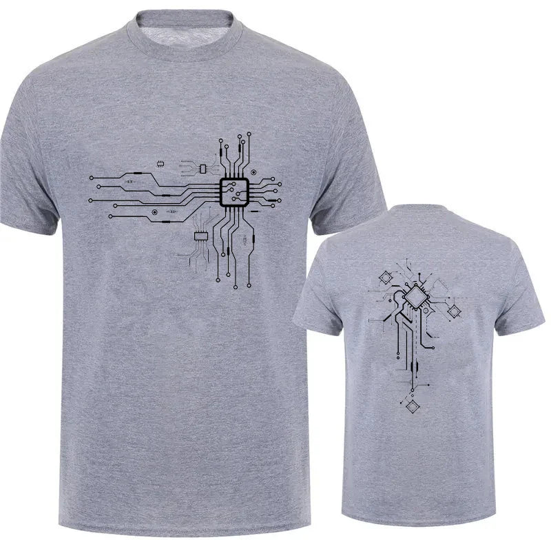 Brand New Men's T-Shirt O-Neck Men T-shirt for Male T Shirts CPU Processor Circuit Diagram Print Man Tops Tees Tshirt Clothing