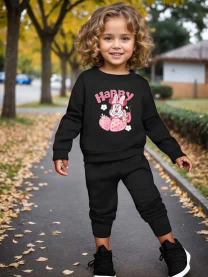 Spring Fall New Style Girls Sweatsuit Tracksuit Kids Casual O Neck Hoodies and Long Pant 2pcs Sets Child Sport Clothing Set