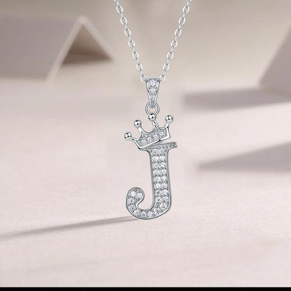925 Silver Initial Necklace Sparkling Full Moissanite Diamond Pendant Charm Necklaces for Women Letter Name Choker Jewelry Gift