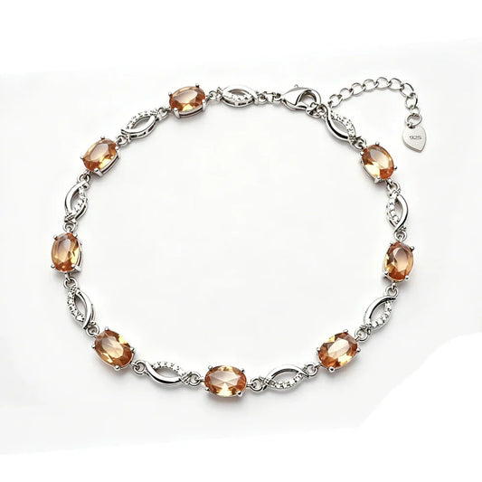 Bracelet Zultanite Argent Sterling 925 Taille Ovale 5*7mm Zultanite Créée Changement de Couleur Bijoux Fins pour Femmes Cadeau de Fête de Mariage