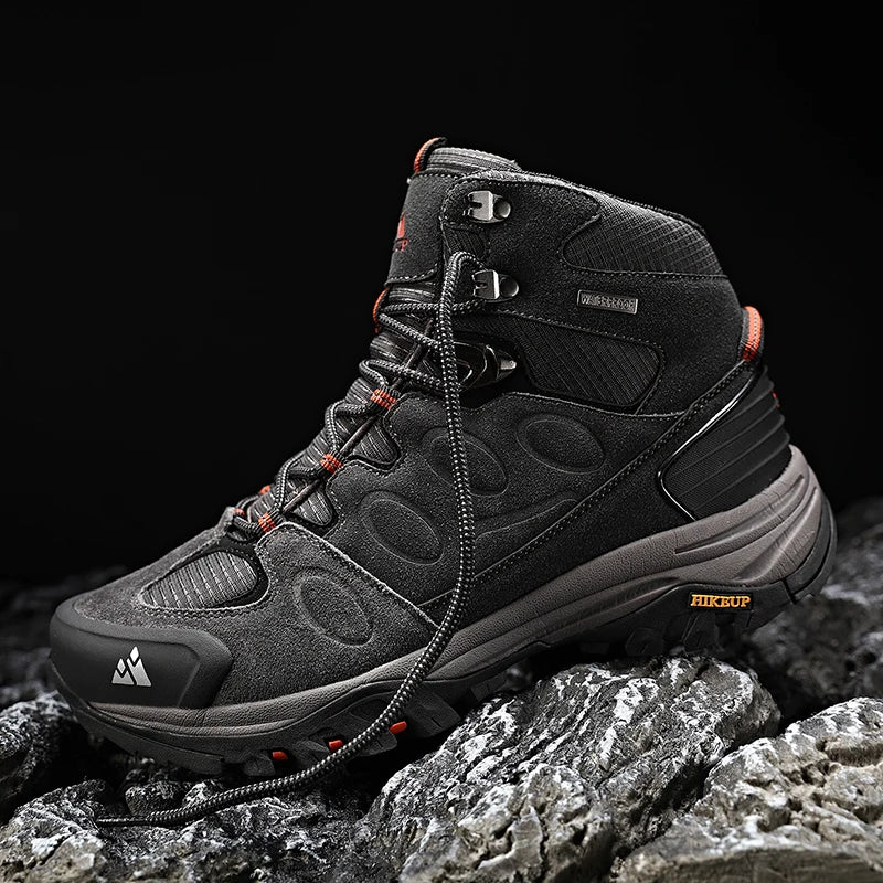 High-Top Men Hiking Boot Winter Outdoor Shoes Lace-Up Non-slip Outdoor Sports Casual Trekking Boots Man Waterproof Suede