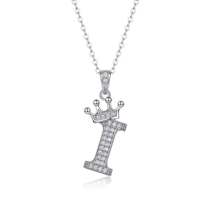 925 Silver Initial Necklace Sparkling Full Moissanite Diamond Pendant Charm Necklaces for Women Letter Name Choker Jewelry Gift