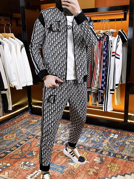 Spring and autumn men's casual suit 2025 new coat men's clothing ruffian handsome set with autumn two-piece set