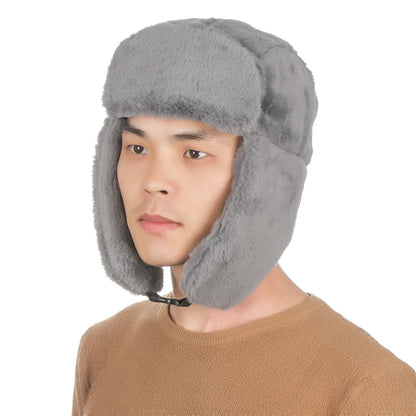 Women Men Thick Plush Windproof Winter Hat Russian Ushanka Snow Caps Bomber Hat