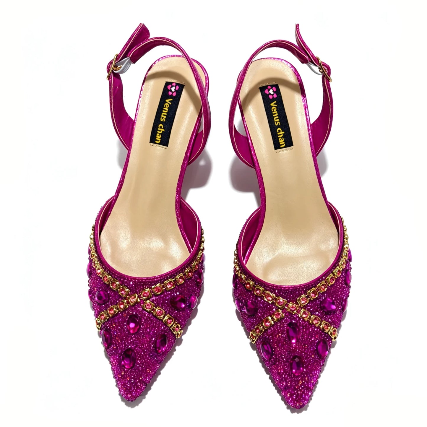 Ladies High Quality Women's Pumps purple Gold Shoes and Bag Set DURABLE OUTSOLE Italian Fashion Design For Nigeria Wedding